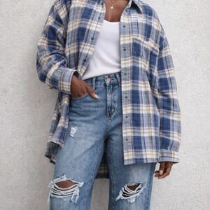 Level 99 High Rise Straight Leg Distressed Jeans Size 27 Medium Wash